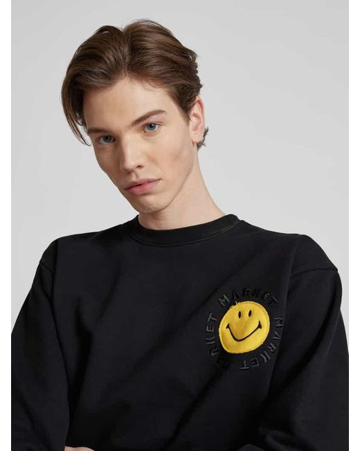 Market Oversized Sweatshirt Modell 'SMILEY VINTAGE' in Blue für Herren