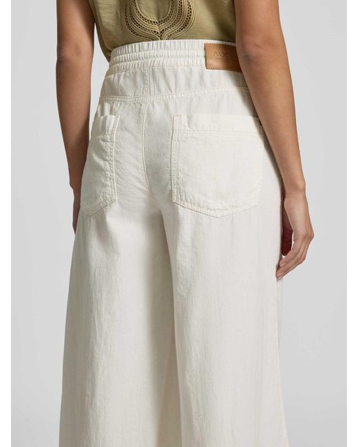 Cambio Wide Leg Stoffen Broek Met Verkort Model in het White