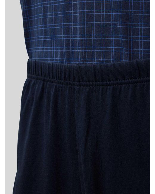 Schiesser Pyjama Met V-hals in het Blue voor heren