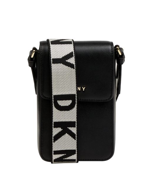 DKNY Black Handytasche aus Leder Modell 'Winonna'