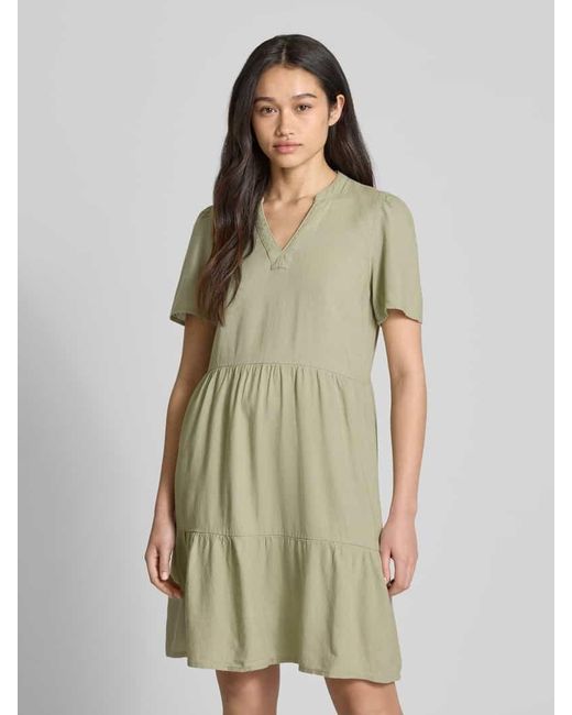 ONLY Natural Comfort Fit Freizeitkleid aus Viskose-Leinen-Mix Modell 'TIRI-CARO'