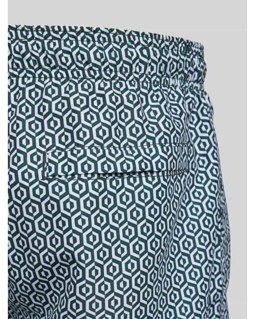 Shiwi Regular Fit Badehose mit Label-Patch Modell 'Mike' in Blue für Herren