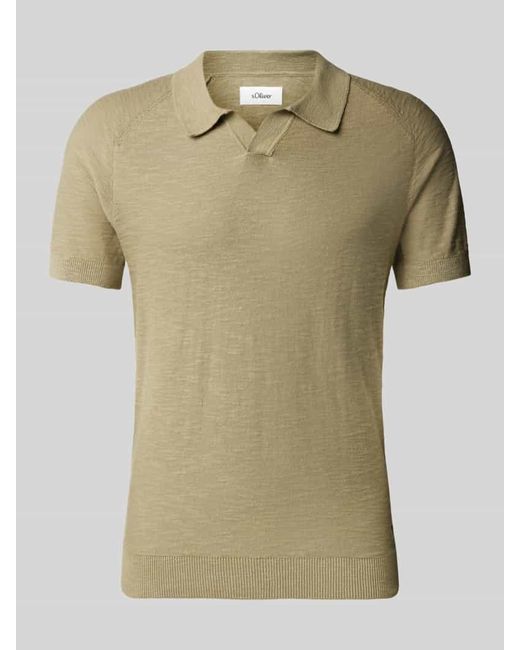 S.oliver Regular Fit Poloshirt Mit Flammgarnstruktur in Green für Herren