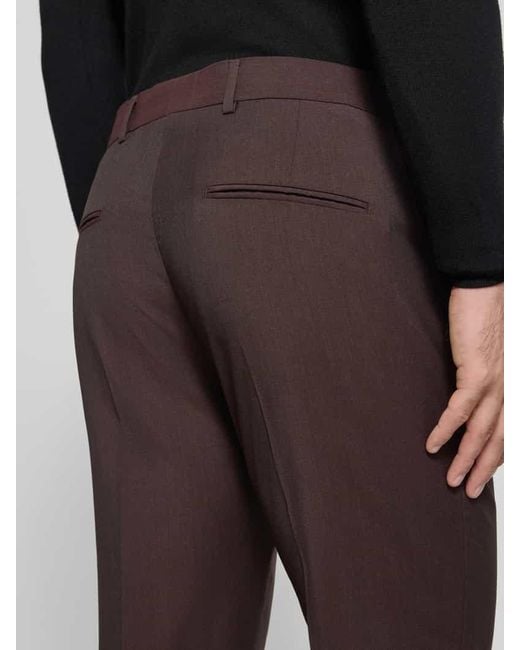 Tiger Of Sweden Regular Fit Anzughose aus Wolle mit Bügelfalten Modell 'Tenuta' in Brown für Herren
