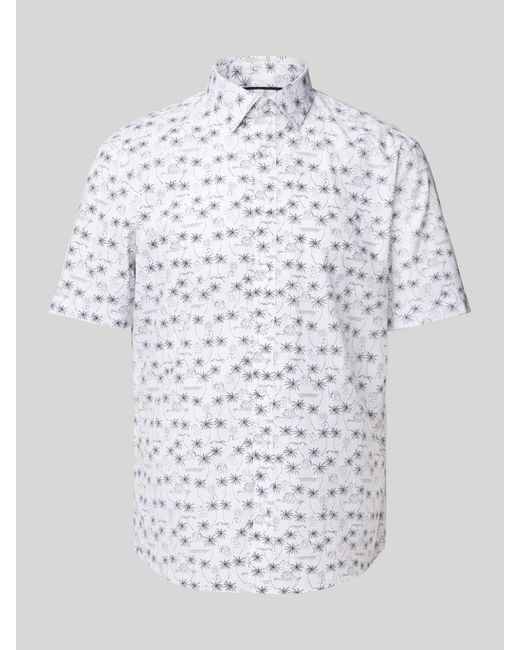 Jake*s Slim Fit Overhemd Met Korte Mouwen En Knoopsluiting in het White voor heren