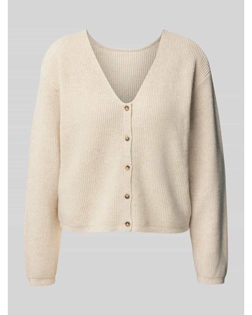 MSCH Copenhagen Natural Cardigan mit V-Ausschnitt Modell 'Klaka'