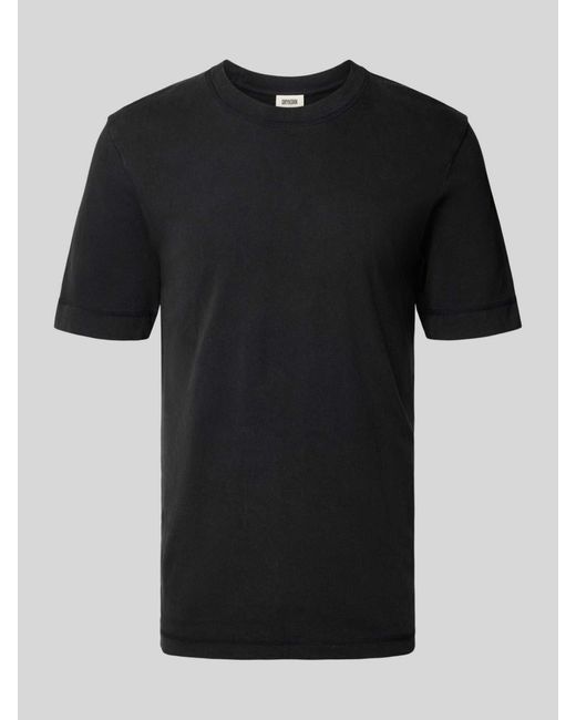 Drykorn T-shirt Met Geribde Ronde Hals in het Black voor heren