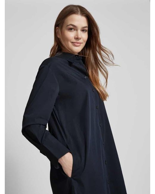 Marc O' Polo Blue Oversized Blusenkleid Mit Eingrifftaschen
