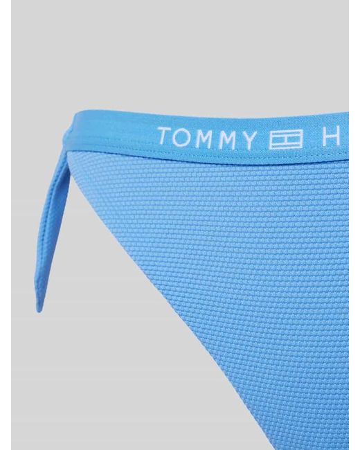 Tommy Hilfiger Blue Bikini-Slip mit Label-Print