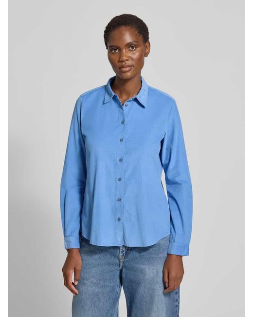 Marc O' Polo Blue Regular Fit Hemdbluse aus Baumwoll-Lyocell-Mix