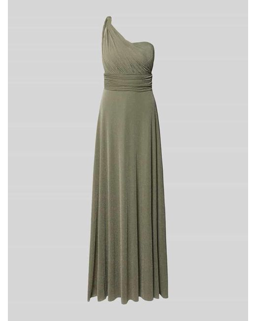 TROYDEN COLLECTION Green Abendkleid mit One-Shoulder-Träger und Taillenband