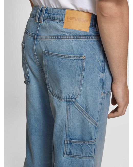 Review Baggy Fit Jeans mit Hammerschlaufe in Blue für Herren