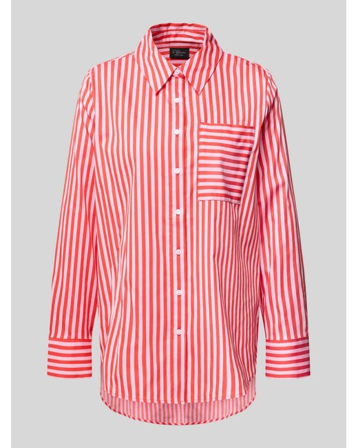 S.oliver Oversized Overhemdblouse Van Katoenmix in het Pink