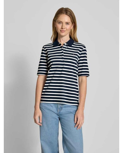 Tommy Hilfiger Blue Regular Fit Poloshirt mit Logo-Stitching Modell '1985'
