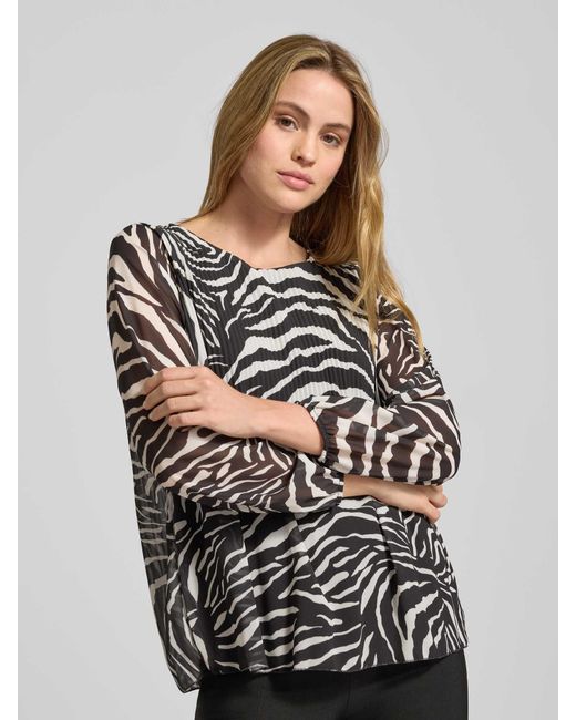 ZABAIONE Blouseshirt Met Plissévouwen, Model 'Al44Bii' in het Black