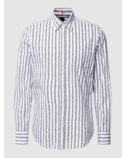 Boss Freizeithemd aus Baumwolle mit Allover-Muster Modell 'Relegant' in White für Herren