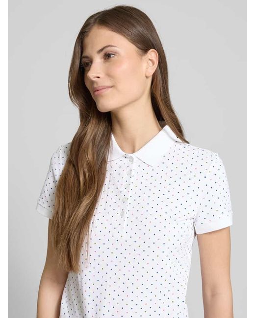Christian Berg Women White Regular Fit Poloshirt mit Strukturmuster