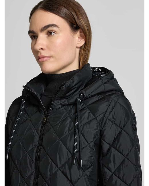 Fuchs & Schmitt Black Regular Fit Steppjacke mit gefüttertem Stehkragen
