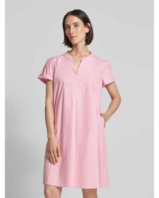Jake*s Pink Knielanges Kleid Mit V-Ausschnitt