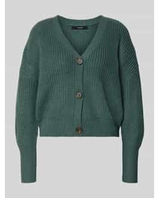 Vero Moda Regular Fit Gebreid Jack Met Sierknopen, Model 'Lea' in het Green