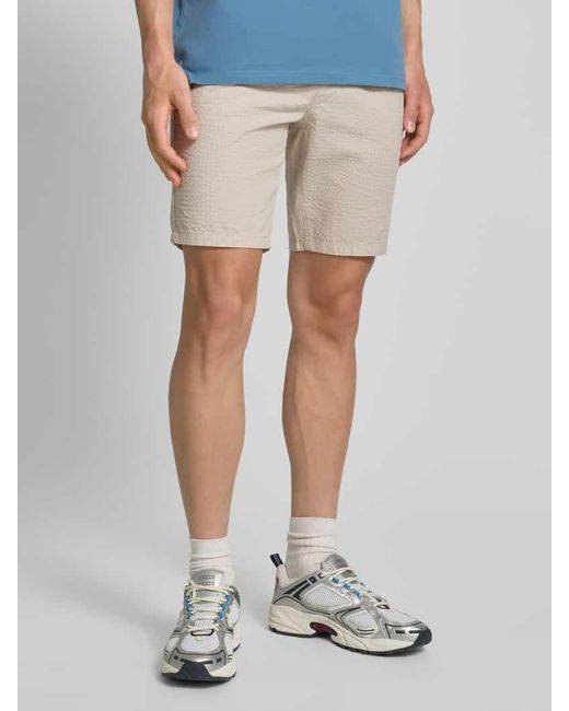 Only & Sons Regular Fit Shorts mit Strukturmuster Modell 'LEO LIFE' in Natural für Herren