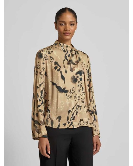 Jake*s Natural Bluse aus Viskose mit Stehkragen