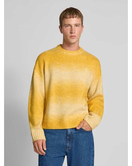 Review Strickpullover mit Label-Stitching in Yellow für Herren
