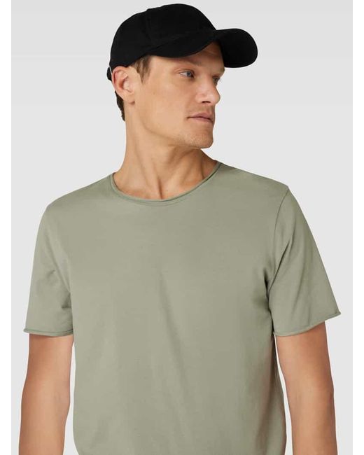 ARMEDANGELS T-Shirt in unifarbenem Design Modell 'AAMON BRUSHED' in Green für Herren