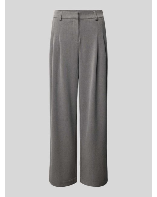 MSCH Copenhagen Baggy Fit Stoffen Broek Met Plooien, Model 'Henrika' in het Gray