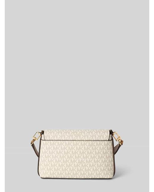 MICHAEL Michael Kors Natural Shoulder Bag mit Allover-Logo-Print Modell 'Nessa'