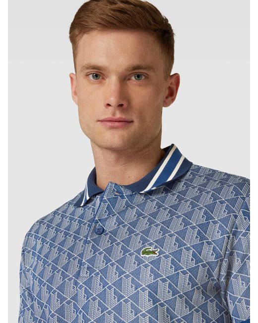 Lacoste Classic Fit Poloshirt Met All-over Motief in het Blue voor heren
