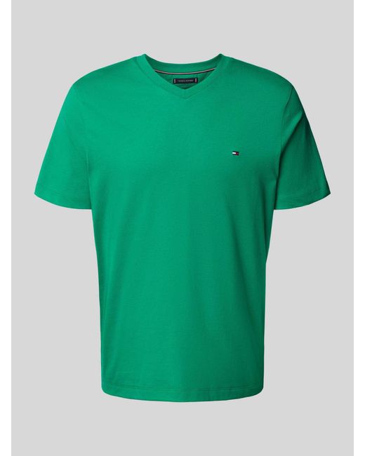 Tommy Hilfiger Regular Fit T-Shirt Van Puur Katoen in het Green voor heren