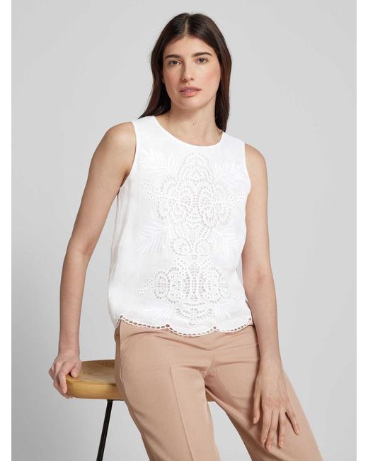 Max Mara Tanktop Met Siergarnering in het White