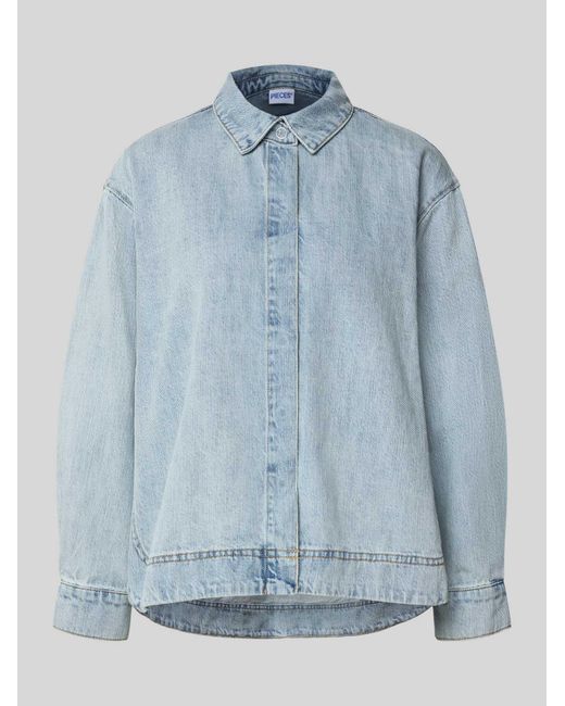 Pieces Spijkerblouses in het Blue