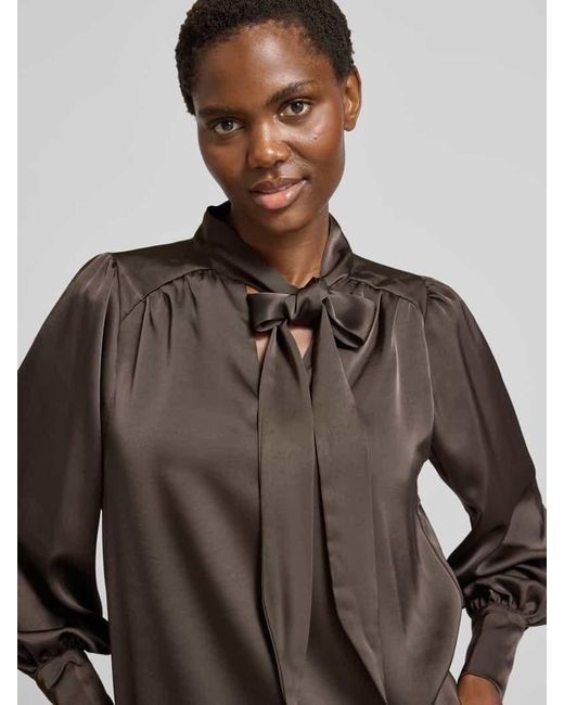 Neo Noir Brown Blusenshirt mit Schleifen-Detail