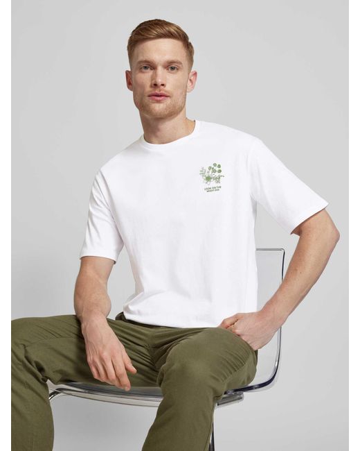 SELECTED T-shirt Met Labelprint in het White voor heren