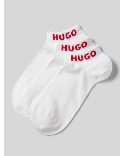 HUGO Sneakersokken Met Labeldetail in het White voor heren