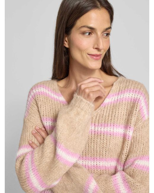 Mbym Gebreide Pullover Met Ronde Hals, Model 'Gatilin' in het Pink