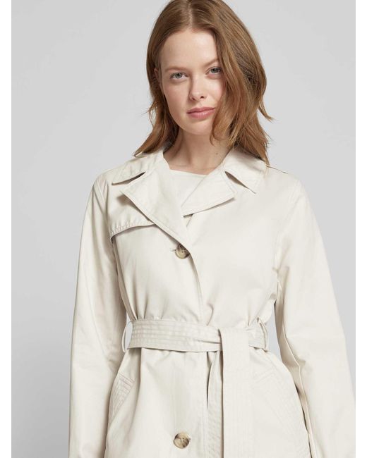 S.oliver Korte Trenchcoat Met Strikceintuur in het Natural