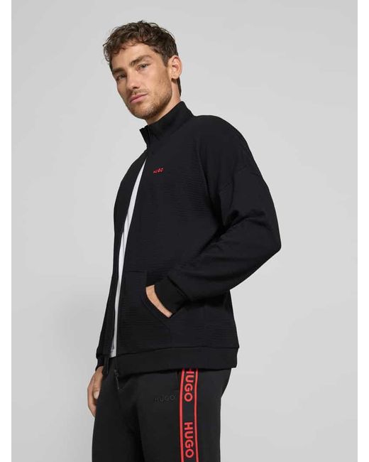 HUGO Regular Fit Sweatjacke aus Baumwoll-Mix Modell 'AUSTIN' in Blue für Herren