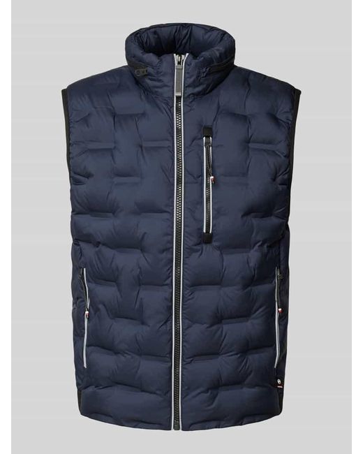 Tom Tailor Regular Fit Steppweste Mit Kapuzenstaufach Im Kragen in Blue für Herren