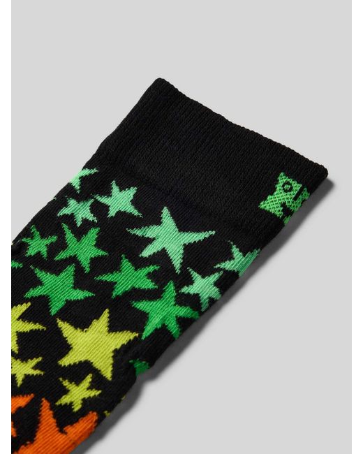 Happy Socks Sokken Met Motiefstitching, Model 'Star Cluster' in het Black