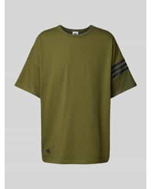 Adidas Originals T-Shirt Met Ronde Hals En Labelstitching in het Green voor heren