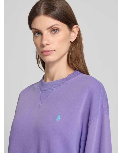 Polo Ralph Lauren Purple Oversized Sweatshirt mit Label-Stitching