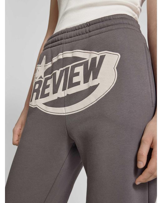 Review Sweatpants mit Label-Print in Gray für Herren