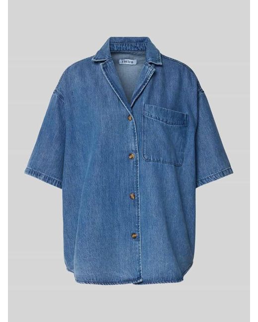 EDITED Blue Jeansbluse mit aufgesetzter Brusttasche Modell 'Pheline'