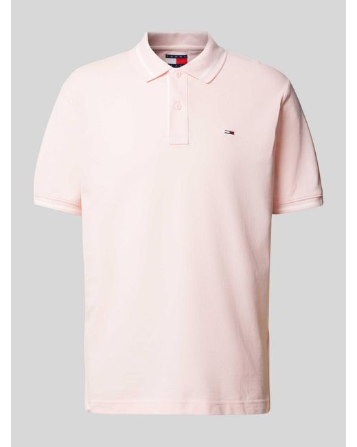 Tommy Hilfiger Regular Fit Poloshirt Met Logostitching in het Pink voor heren