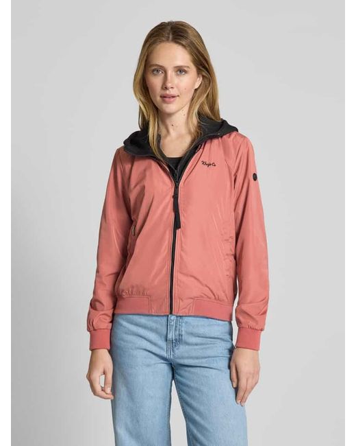 Khujo Pink Bomberjacke mit Label-Print Modell 'SEEAM'