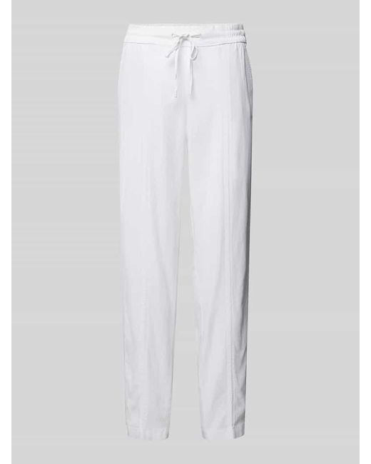 S.oliver White Tapered Fit Stoffhose mit Tunnelzug