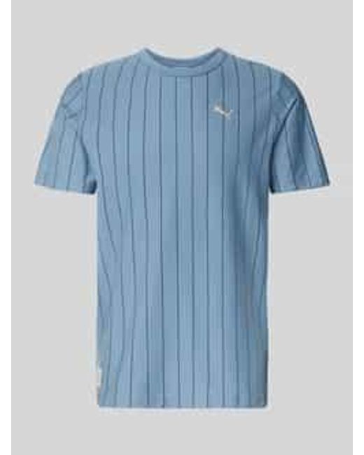 PUMA Regular Fit T-Shirt Met Logostitching, Model 'Class' in het Blue voor heren